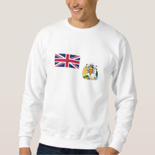 Flagga för Brittiska Antarktis Lång Ärmad Tröja