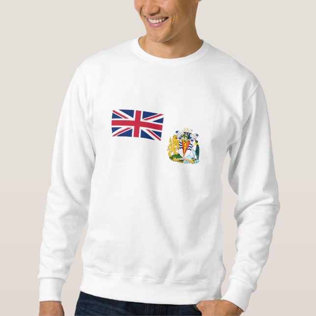 Flagga för Brittiska Antarktis Lång Ärmad Tröja (Framsida)