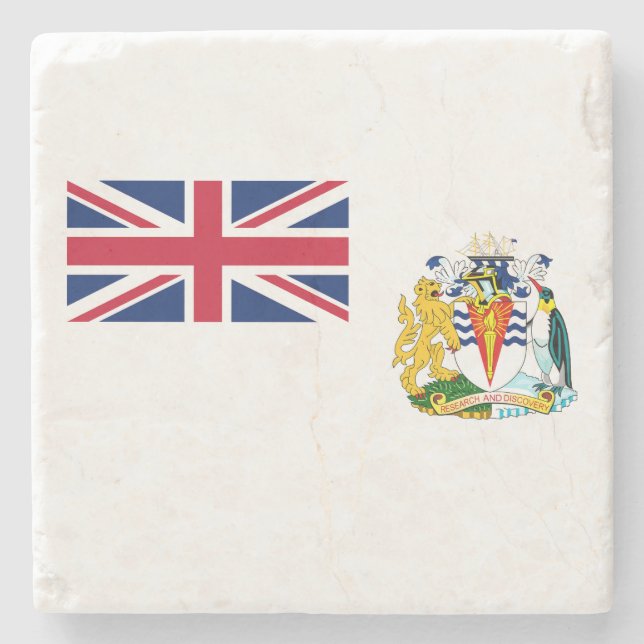 Flagga för Brittiska Antarktis Stenunderlägg (Framsidan)