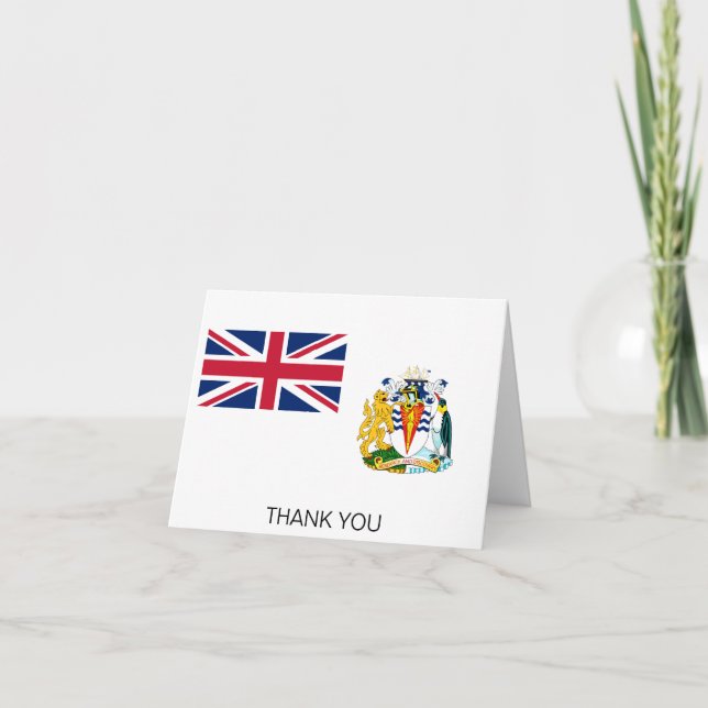 Flagga för Brittiska Antarktis Tack Kort (Framsida)