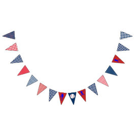 Flagga för Bunting för baseballpartyblått röd