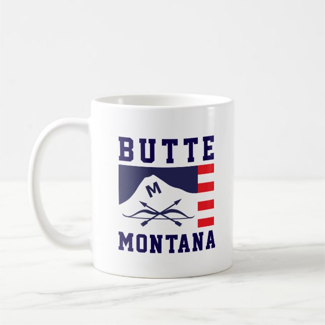 Flagga för Butte, Montana Kaffemugg (Vänster)