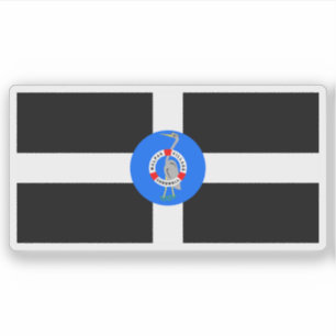 Flagga för byn Malpas, Cornwall, England Klistermärken