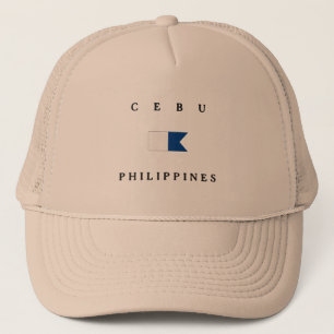 Flagga för Cebu Philippines alfabetiskdyk Truckerkeps