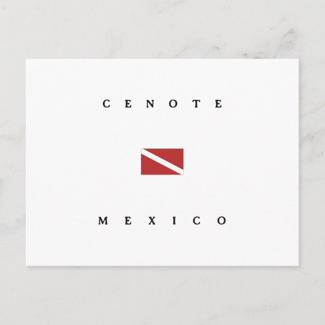 Flagga för Cenote Mexico Scubadyk Vykort (Framsida)