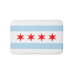Flagga för Chicago, Illinois Badrumsmatt Badrumsmatta