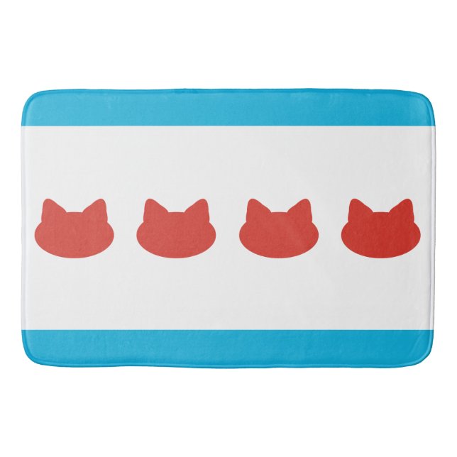 Flagga för Chicago kattälskare Badrumsmatta (Framsidan)