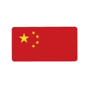 flagga för china adressetikett