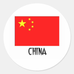 Flagga för china runt klistermärke