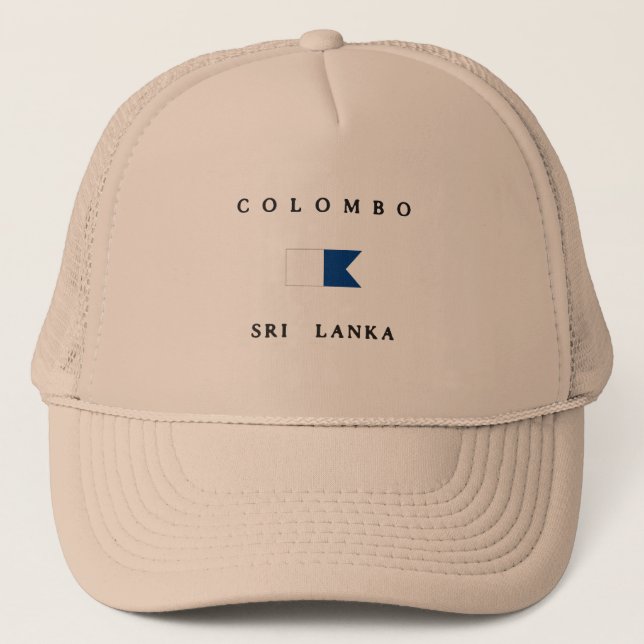 Flagga för Colombo Sri Lanka alfabetiskdyk Truckerkeps (Framsida)