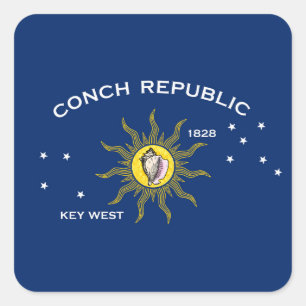 Flagga för Conchrepubliken, Flagga för Key West Fyrkantigt Klistermärke