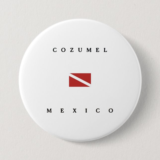 Flagga för Cozumel Mexico Scubadyk Knapp (Framsida)