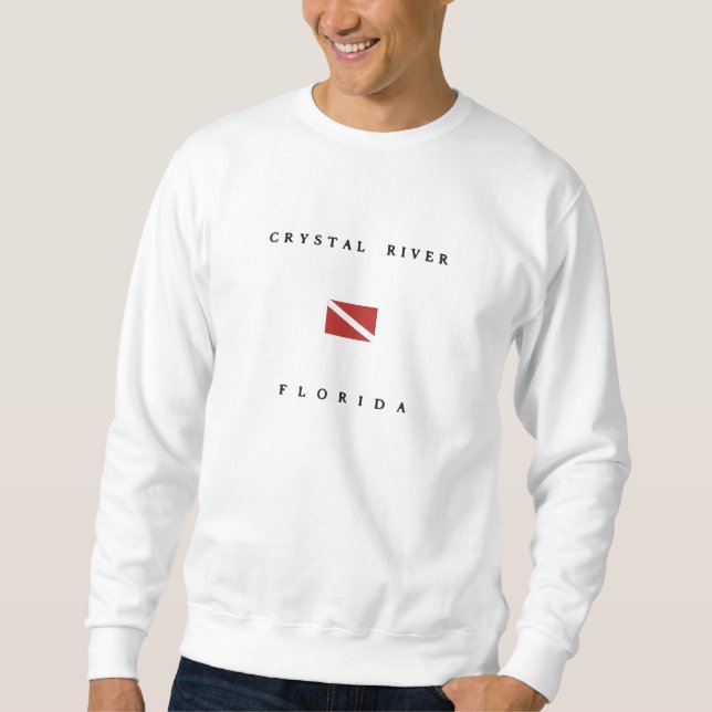 Flagga för Crystal River Florida Scubadyk Lång Ärmad Tröja (Framsida)