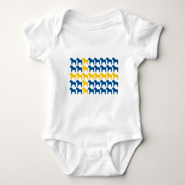 Flagga för Dala hästsverige Tee Shirt (Framsida)