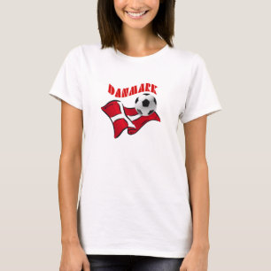Flagga för Danmark fotbollfudbold av Danmark T Shirt