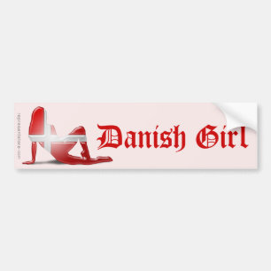 Flagga för danskaflickaSilhouette Bildekal