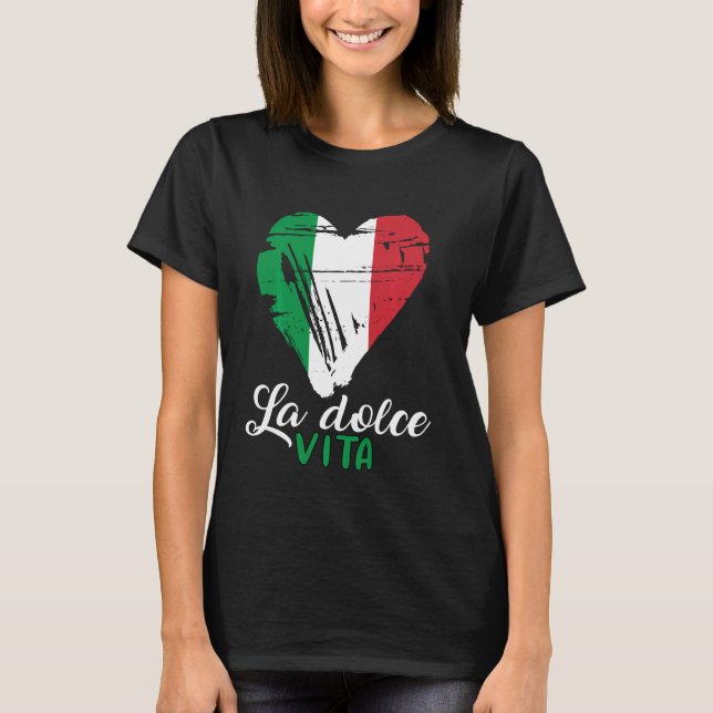 Flagga för den italienska Italien i Sayed Hear Kär T Shirt (Framsida)