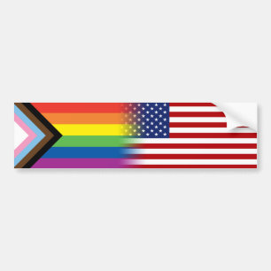 Flagga för det amerikanska Pridet för inkluderande Bildekal