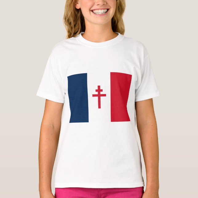 Flagga för det fria Frankrike T Shirt (Framsida)