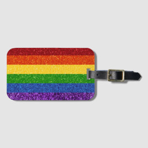 Flagga för det fullständiga Pridet om HBT Glitter Bagagebricka
