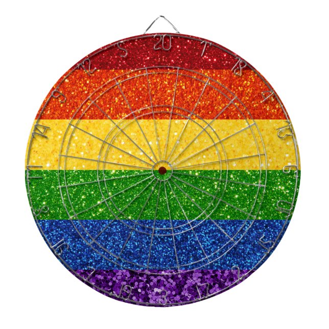 Flagga för det fullständiga Pridet om HBT Glitter Darttavla (Framsidan)