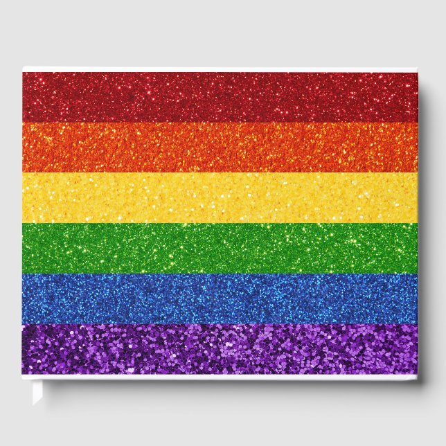 Flagga för det fullständiga Pridet om HBT Glitter Gästböcker (Framsida)