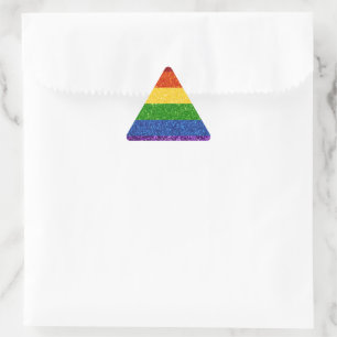 Flagga för det fullständiga Pridet om HBT Glitter Triangelformat Klistermärke