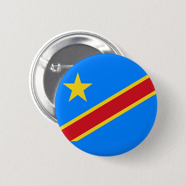 Flagga för DR Kongo Knapp (Framsida & baksida)
