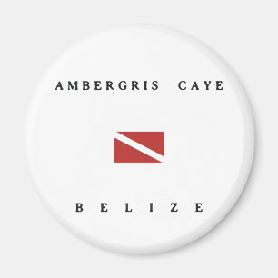 Flagga för dyk för AmbergrisCaye Belize Scuba Magnet