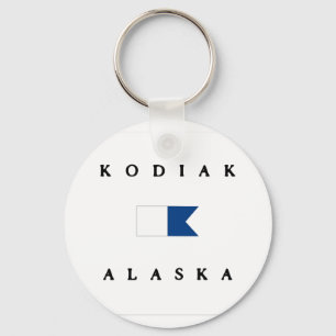 Flagga för dyk för KodiakAlaska alfabetisk Nyckelring
