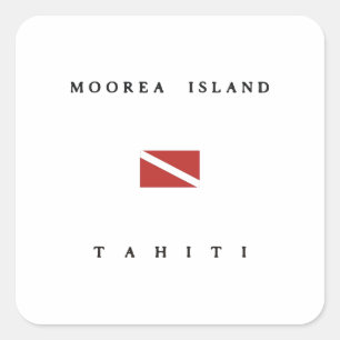 Flagga för dyk för Moorea öTahiti Scuba Klistermärke