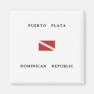 Flagga för dyk för Puerto Plata Dominikanska Magnet