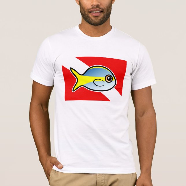 Flagga för dyk för tecknadYellowtailSnapper Tee Shirt (Framsida)