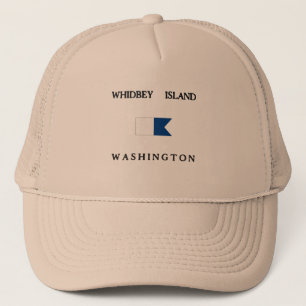 Flagga för dyk för Whidbey öWashington alfabeti Keps