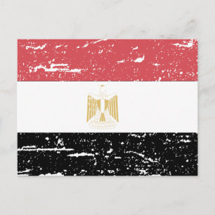 Flagga för Egypten av vintage Vykort