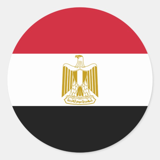 Flagga för egypten runt klistermärke (Framsida)