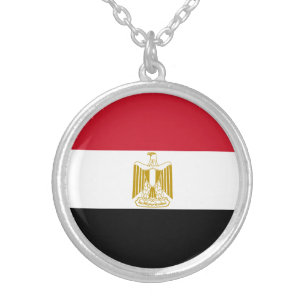 Flagga för egypten silverpläterat halsband
