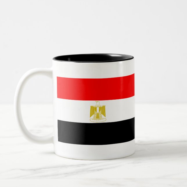 Flagga för egypten Två-Tonad mugg (Vänster)