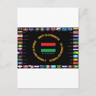 Flagga för enhet i officiell Karibien Vykort
