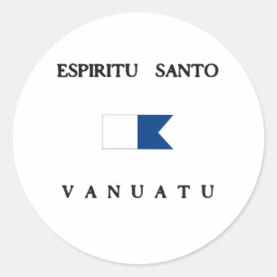 Flagga för Espiritu Santo vanuatisk alfabetiskdyk Runt Klistermärke