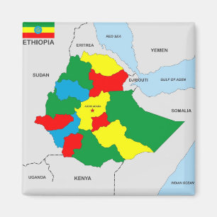 flagga för ethiopia landkarta magnet