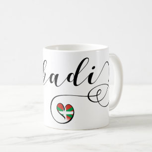 Flagga för Euskadi baskisk landhjärta Kaffemugg