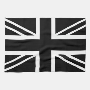 Flagga för facklig jack för svart- & vitklassike kökshandduk