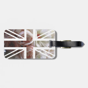 Flagga för facklig jack för vintagevit ros bagagebricka