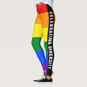 Flagga för färglös, unik HGBTQ- med Gay pride-regn Leggings