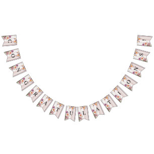 Flagga för färgstarka Vår blommor Bunting