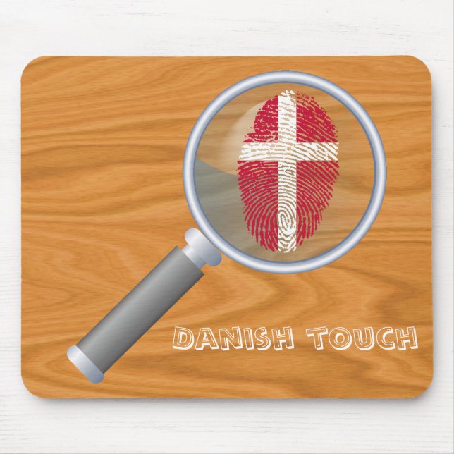 Flagga för fingeravtryck på danska rör musmatta (Framsidan)