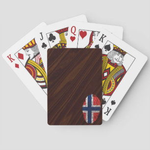 Flagga för fingeravtryck på norska spel kort