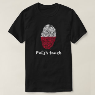 Flagga för fingeravtryck på polska t shirt