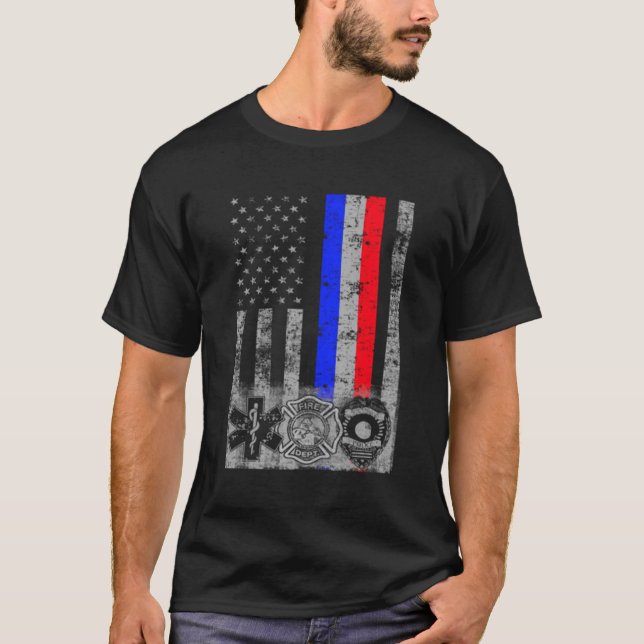 Flagga för första brandskyddsåtgärd t shirt (Framsida)